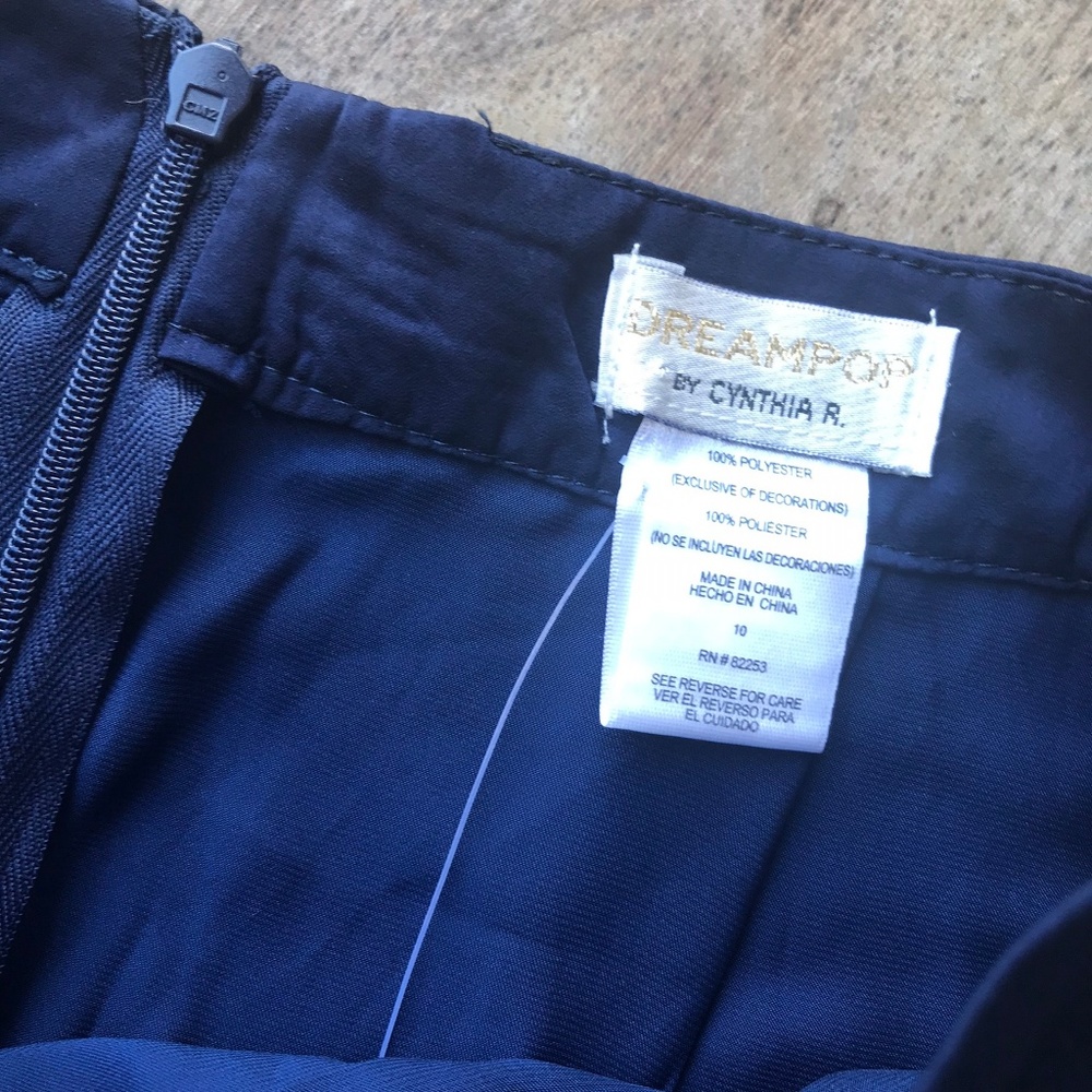 Dreampop Cynthia Rowley Navy Silky Miniskirt NEW - Picture 3 of 5